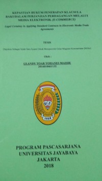 Image of Kepastian Hukum Penerapan Klausula BakuDalam Perjanjian Perdagangan Melalui Media Elektronik ( E-COMMERCE )