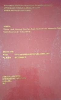 Kepailitan Perusahaan Asuransi Jiwa Bumi Asih Jaya (Studi kasus putusan Mahkamah Agung Nomor 408/PDT.SuS.Pailit/2015)