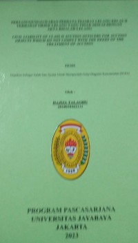 Pertanggungjawaban Perdata Pejabat lelang Kelas II Terhadap Objek Lelang Yang Tidak Sesuai Dengan Akta Risalah Lelang