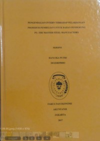 Pengendalian Intern Terhadap Pelaksanaan Prosedur Pembelian Untuk bahan Pendudkung PT.The Master Steel Manufactory