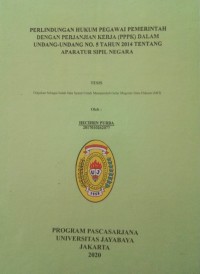 Perlindungan Hukum Pegawai Pemerintah Dengan Perjanjian Kerja (PPPK) Dalam Undang-Undang No. 5 Tahun 2014 Tentang Aparatur Sipil Negara