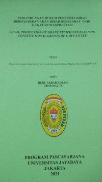 Image of Perlindungan Hukum Peneriama Hibah Berdasarkan Akta Hibah Bersyarat Dari Gugatan Wanprestasi