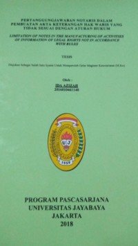 Pertanggung Jawaban Notaris Dalam Pembuatan Akta Keterangan Hak Waris Yang Tidak Sesuai Dengan Aturan Hukum