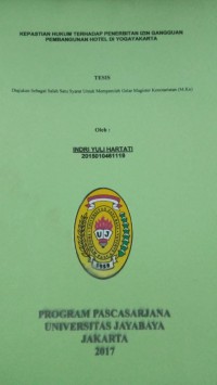 Image of Kepastian Hukum Terhadap Penerbitan Izin Gangguan Pembangunan Hotel Di Yogyakarta