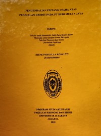 Pengendalian Piutang Usaha Atas Penjualan Kredit Pada PT. Budi Mulya Jaya