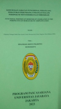 Image of kedudukan Jabatan Fungsional Perancang Peraturan Perundang-Undangan Dalam Perspektif Penyederhanaan Birokrasi