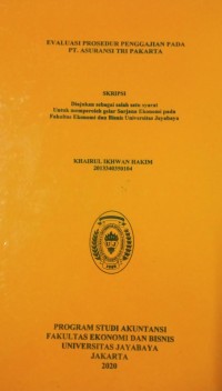 Evaluasi Prosedur Penggajian Pada PT. Asuransi Tri Pakarta