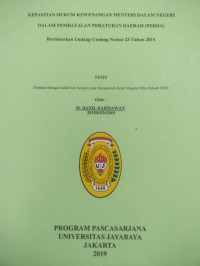 Kepastian Hukum Kewenangan Menteri Dalam Negeri Dalam Pembatalan Peraturan Daerah (PERDA)