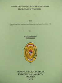Image of Konsep Pidana Pengawasan Dalam Sistem Pemidanaan Di Indonesia