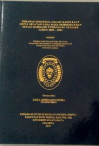 Peranan Indonesia Dalam Kasus Laut China Selatan Pada Masa Pemerintahan SusiloBambang Yudhoyono Periode Tahun 2009-2014