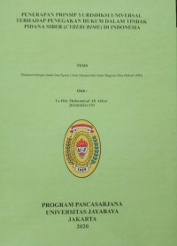 Image of Penerapan prinsip Yurisdiksi Universal Terhadap Penegakan Hukum Dalam Tindak Pidana Siber (Cybercrime) Di Indonesia