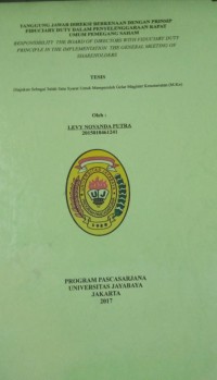 Image of Tanggung Jawab Direksi Berkenaan Dengan Prinsip Fiduciary Duty Dalam Penyelenggaraan Rapat Umum Pemegang Saham