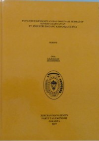 Image of Pengaruh Kemampuan Dan Motivasi Terhadap Kinerja Karyawan PT.Industri Dagang Kadanka Utama