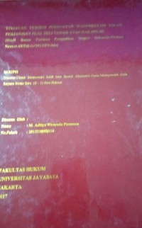 Image of Tinjauan Yuridis Perbuatan Wanprestasi Dalam Perjanjian Jual Beli Tanah Atas Hak Milik (Studi Kasus Putusan Pengadilan Negeri Sidoarjo-Perkara Nomor.65/Pdt.G/2013/PN.Sda)