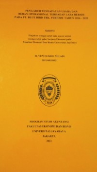 Image of Pengaruh Pendapatan Usaha Dan Beban Operasional Terhadap Laba Bersih Pada PT.Blue Bird Tbk.Periode Tahun 2016-2020