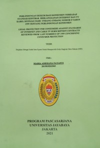 Image of Perlindungan Hukum Bagi Konsumen Terhadap Standar Kontrak Berlangganan Internet Dan TV Kabel Ditinjau Dari Undang-undang Nomor 8 Tahun 1999 Tentang Perlindungan konsumen