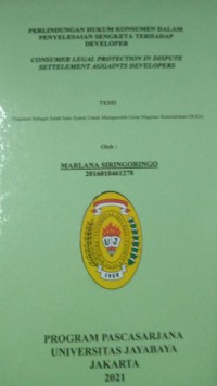 Image of Perlindungan Hukum Konsumen Dalam Penyelesaian Sengketa Terhadap Developer
