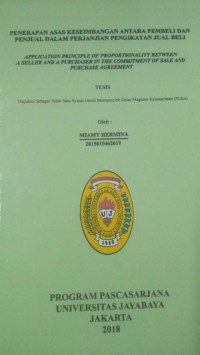 Penerapan Asas Keseimbangan Antara Pembeli Dan Penjual Dalam Perjanjian Pengikatan Jual Beli