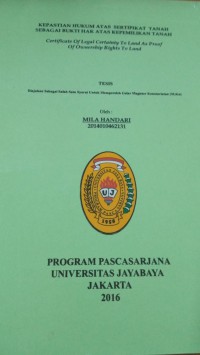 Image of Kepastian Hukum Atas Sertipikat Tanah Sebagai Bukti Hak Atas Kepemilikan Tanah