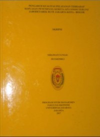 Image of Pengaruh Kualitas Pelayanan Terhadap Kepuasan Penumpang Kereta Api Commuterline Jabodetabek Rute Jakarta Kota - Bogor