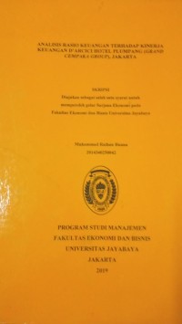 Analisis Rasio Keuangan Terhadap Kinerja Keuangan D'Arcici Hotel Plumpang ( Grand Cempaka Grouf ), Jakarta