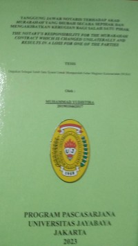 Image of Tangung jawab Hukum Notaris Dalam Membuat Dan Menandatangani Covernote Atas perjanjian Kredit
