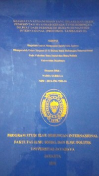 Kejahatan Kemanusiaan Yang Dilakukan Oleh Pemerintah Myanmar Kepada Etnis Rohingnya Dilihat Dari Perspektif Hukum Humaniter Internasional (Protokol Tambahan II)