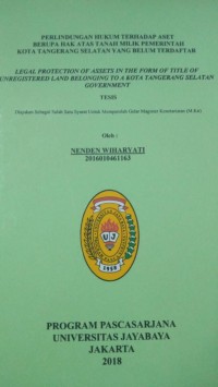 Image of Perlindungan Hukum Terhadap Aset Berupa Hak Atas Tanah Milik Pemerintah Kota Tangerang Selatan Yang Belum Terdaftar