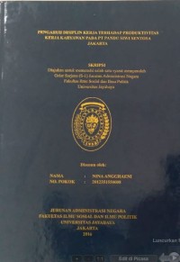 Image of Pengaruh Disiplin Kerja Terhadap Produktivitas Kerja Karyawan Pada PT Pandu Siwi Sentosa Jakarta