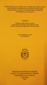 Image of Pengaruh Sales Promotion Terhadap Minat Beli Transportasi Berbasis Aplikasi Grab Pada Mahasiswa Fakultas Ekonomi Dan Bisnis Universitas Jayabaya