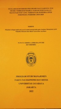 Image of Pengaruh Dividend Per Share Dan Earning Per Share Terhadap Harga Saham Perusahaan Manufaktur Yang Terdaftar Di Bursa Efek Indonesia Periode 2018-2020