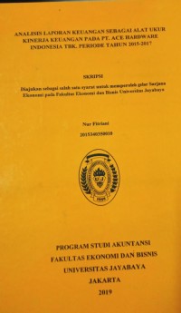 Analisis Laporan Keuangan Sebagai Alat Ukur Kinerja Keuangan Pada PT. Ace Hardware Indonesia TBK. Periode Tahun 2015 - 2017