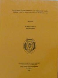 Pengaruh Kinerja Keuangan Terhadap Harga Saham Pada PT. Aneka Tambang (Persero) Tbk.