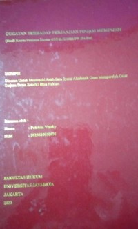 Gugatan Terhadap Perjanjian Pinjam Meminjam (Studi kasus Putusan Nomor 87/Pdt.G/2021/PN Jkt.Pst)