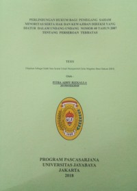 Image of Perlindungan Hukum Bagi Pemegang Saham Minoritas Serta Hak Kewajiban Direksi Yang Diatur Dalam Undang-Undang Nomor 40 Tahun 2007 Tentang Perseroan Terbatas