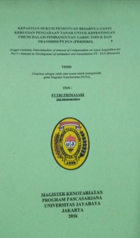 Kepastian Hukum Penentuan Besarnya Ganti Kerugian Pengadaan Tanah Untuk Kepentingan Umum Dalam Pembangunan Gardu Induk Dan Transmisi PT.PLN (Persero)