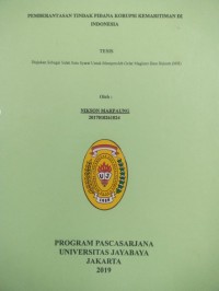 Pemberantasan Tindak Pidana Korupsi Kemaritiman Di Indonesia