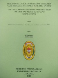 Image of Perlindungan Hukum Terhadap Konsumen Yang Memakai Transaksi Jual Beli Online