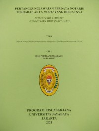 Image of Pertanggungjawaban Perdata Notaris Terhadap Akta Partij Yang Dibuatnya