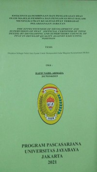 Image of EFEKTIVITAS PEMBINAAN DAN PENGAWASAN PPAT OLEH MAJELIS PEMBINA DAN PENGAWAS PPAT DALAM MENINGKATKAN KUALITAS PPAT TERHADAP PELAKSANAAN JABATAN