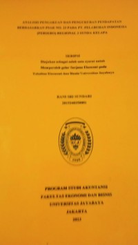 Analisis Pengakuan Dan Pengukuran Pendapatan Berdasarkan PSAK No.23 Pada PT.Pelabuhan Indonesia (Persero)Regional 2 Sunda kelapa