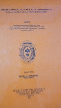 Image of Strategi Marketing Public Relations Oriflame Dalam Memasarkan Produk Kosmetik