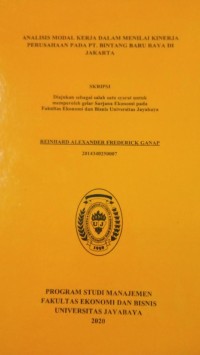 Analisis Modal Kerja Dalam Menilai Kinerja Perusahaan Pada Pt. Bintang Baru Raya di Jakarta