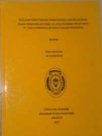 Image of Evaluasi Perhitungan, Pemotongan, Dan Pelaporan Pajak Penghasilan Pasal 21 Atas Pegawai Tetap Pada PT. Dok & Perkapalan Kodja Bahari (PERSERO)
