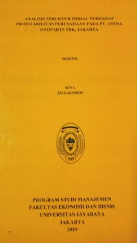 Analisis Struktur Modal Terhadap Profitabilitas Perusahaan Pada PT.Astra Otoparts TBK, Jakarta