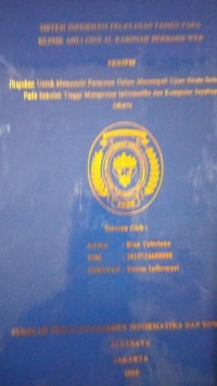 Image of Sistem Informasi Pelayanan pasien Pada Klinik Ahli Gigi Al Karimah Berbasis Web