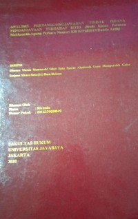 Analisis Pertanggungjawaban Tindak Pidana Penganiayaan Terhadap Istri (Studi Kasus Putusan Mahkamah Agung Perkara Nomor :838 K/Pid/2019/Banda Aceh)