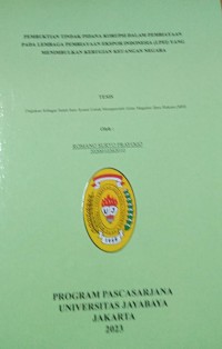 Image of Pembuktian Tindak Pidana Korupsi Dalam pembiayaan Pada lembaga pembiayaan Ekspor Indonesia (LPEI) Yang Menimbulkan Kerugian Keuangan Negara