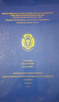 Sistem Penilaian Angka Kredit Pranata Komputer Pada Badan Kepegawaian Negara