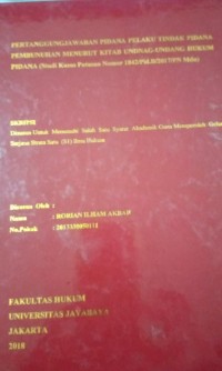 Image of Pertanggung Jawaban Pidana Pelaku Tindak Pidana Pembunuhan Menurut Kitab Undang Undang Hukum Pidana (Studi Kasus Putusan nomor: 1842/Pid.B/2017/PN.MDN)